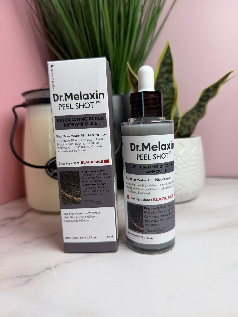 Peel Shot Exfoliating Black Rice Ampoule - Gray Bottle